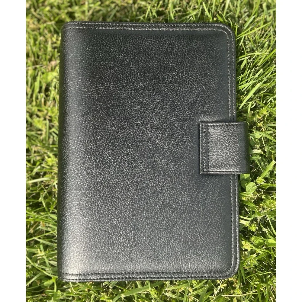 Vintage Franklin Covey Black Compact 365 Planner Organizer 7 Ring Classic‎